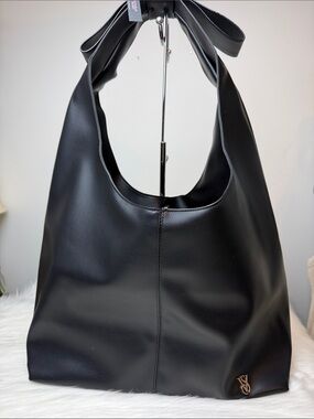 NWT Victoria’s Secret Black & Gold  VS Logo Shoulder Tote Bag